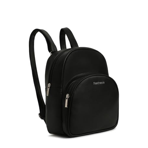 Fastrack Ivory Black 2 Compartment College Backpack For Women, Girls & Ladies | Stylish And Trendy Backpack | Everyday Backpack For College And Office Use