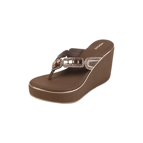 Mochi Women's Open Casual - Slippers with Black Platforms UK/5 EU/38(34-414)