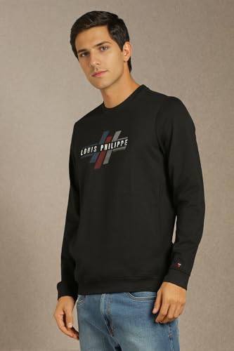 Men Casual Black Graphic Print Sweatshirt
