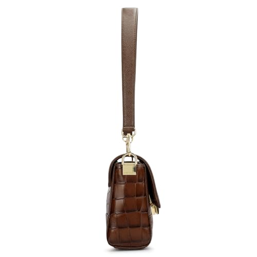 Da Milano Leather Shoulder Bag for Women - Brown (01939OL)