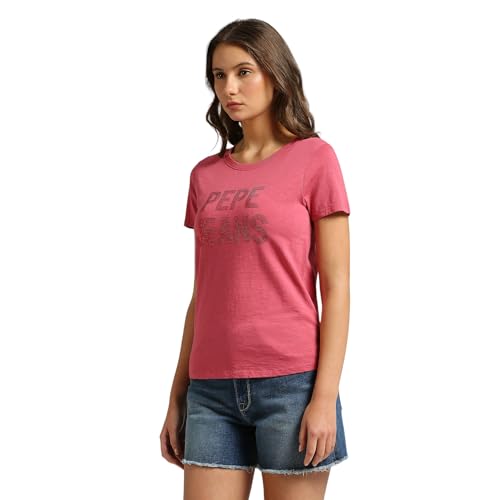 Pepe Jeans Women's Regular Fit T-Shirt (PL505935_Pink