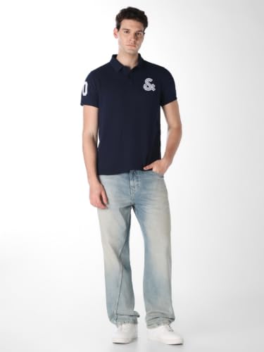 Jack & Jones Men Logo Branding Knitted Polo Tshirt