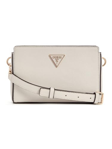 Guess Ivory Solid Meridian Top Zip Crossbody Bag