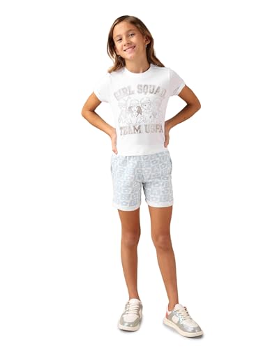 U.S. POLO ASSN. Girl Squad Pure Cotton T-Shirt (UGTSH0446_White_13-14Y)