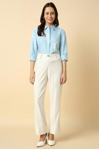 Allen Solly Women Light Blue Print Long Sleeves Shirt