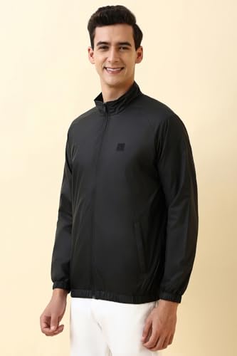 Allen Solly Men's A-Line Coat (ASJKCUBOFG62244_Black