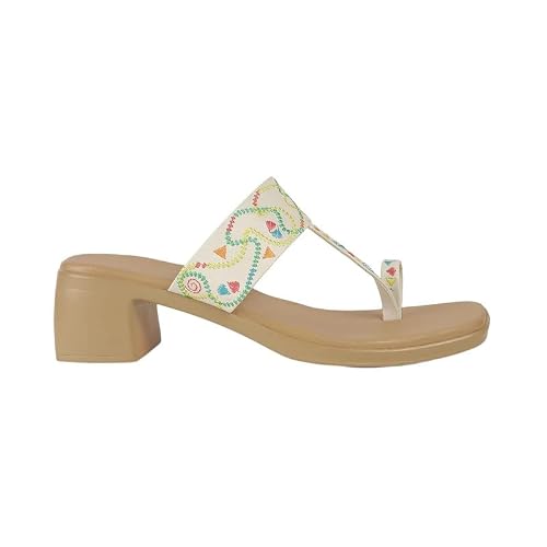 tresmode ATHI White Women's Dress Block Heel Sandals in Size 6 UK / 39 EU