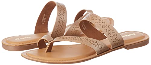 Bata womens SHINE TR Beige Flat Sandal