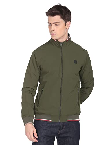 Arrow Men's Polyester Regular Jacket (ASAEJK4784_Olive_M)