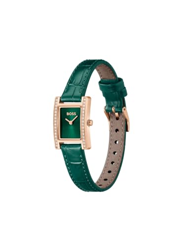 Boss Lucy Precious Qtz Basic Mini Green Rectangle Dial Women's Watch- 1502814