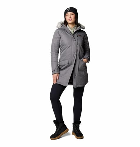 Columbia Womens Suttle Mountain Long Insulated Jacket, City Grey, M