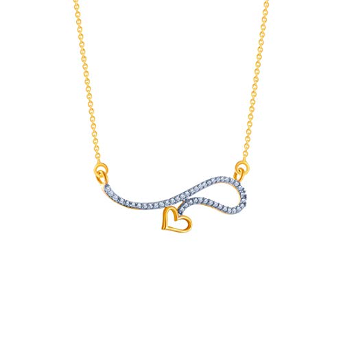P.C. Chandra Jewellers 14k (585) Yellow Gold and American Diamond Pendant for Women