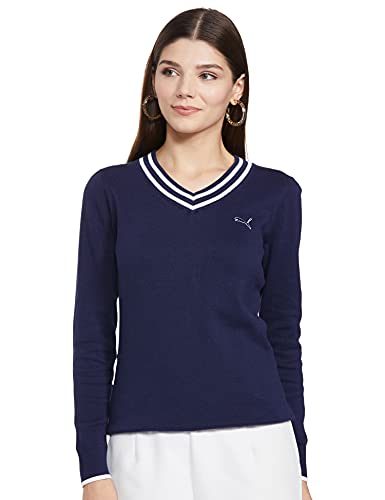 Puma Women's Classic Cotton Pullover Sweater (56835502_Blue_M)