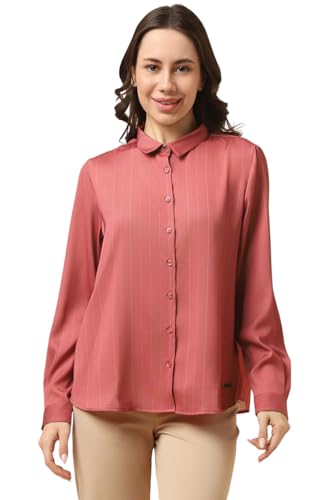 Allen Solly Women Pink Stripe Long Sleeves Shirt