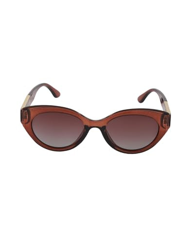 Brown with Gold Toned and Brown Polarised Lens Cat Eye Sunglass for women