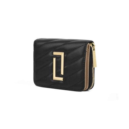 Lavie Zipper Diagonal PU Women's Casual Wear Wallet (Black, Small)