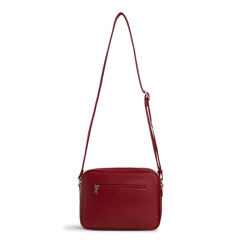 Caprese Minato Sling Medium Bag for Women | Stylish Bag with Adjustable Strap, Secure Zip Closure for Comfortable Wear | Versatile Handbag for Everyday Use, Travel & Special Occasions (Cherry Red)