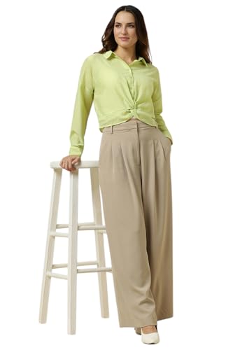 Allen Solly Women Green Textured Long Sleeves Shirt