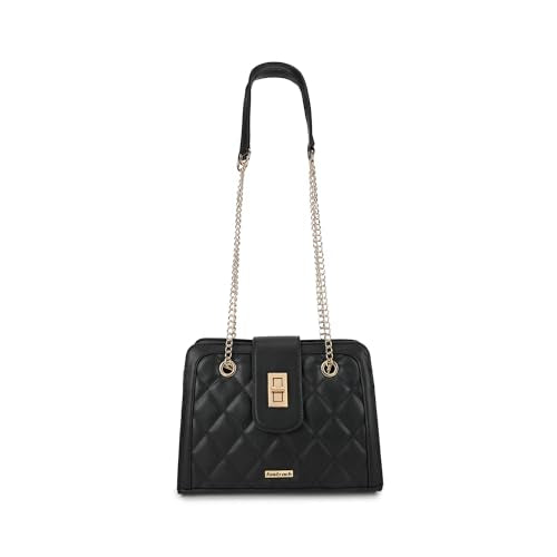 Fastrack PU Structured Quilted Sling Bag for Women, Girls and Ladies | with Semi Chain Strap and Special Metal Lock | Ladies Purse Handbag | Slings for Casual Carry