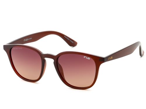 IRUS Men Oval sunglasses | 100% UV protection and polarized | Small Size | Brown Polarized Tri Acetate Cellulose lens