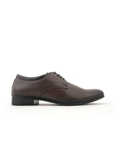 RAI SAHAB Formal Shoe for Men | Lace-Up Derby for Business & Casual Wear | Stylish Design with Comfortable Fit for All-Day Support(6401BRN-11UK) Brown