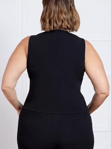 TIPTOP TRENDS Women's Black Waistcoat-Slim Fit Western Waistcoat for Women & Girls | Black | L