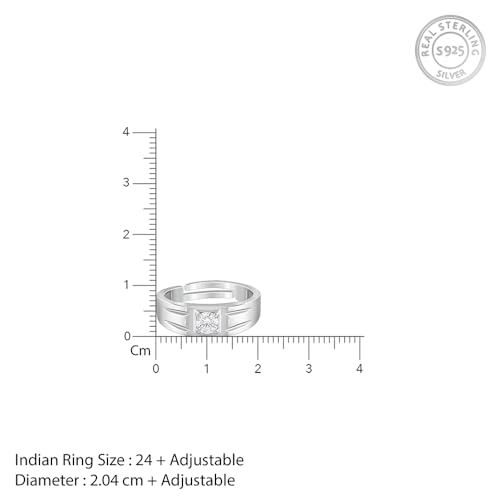 GIVA 925 Silver Charm Away Ring For Him, Adjustable | Gifts for Men and Boys | With Certificate of Authenticity and 925 Stamp | 6 Months Warranty