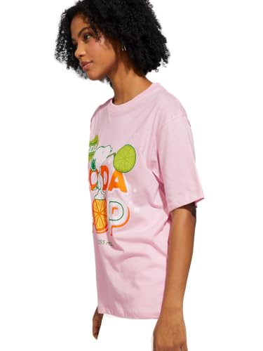 Max URB_N Women Peanuts Print Oversized T-Shirt (Pink_XL)