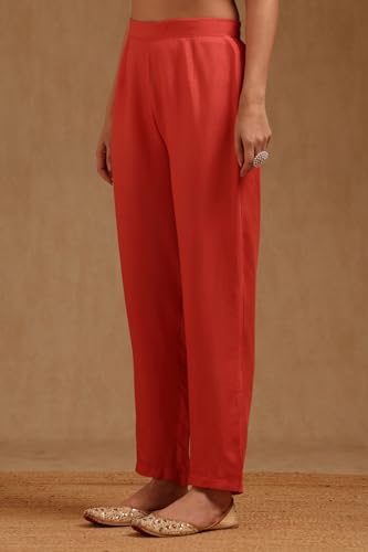 Soch Womens Peach Chinon Embroidered Suit Set With Sequins
