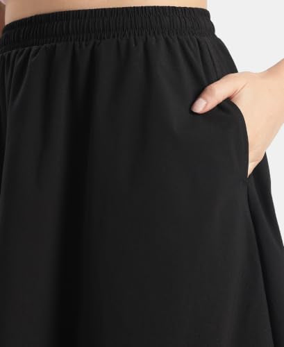 Jockey WZ29 Women Microfiber Fabric Skirt with Side Pockets_Black_XXL