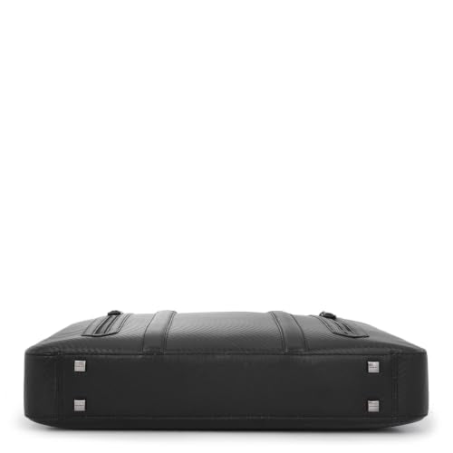 Da Milano Leather Laptop Bag for Men & Women | Laptop Messenger Bag | Ideal for Office Purpose | Fits Upto 16" Laptop - Black