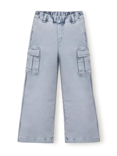 Cherry Crumble Blue Solid Denim Day Wear Regular Summer Jeans for Girls