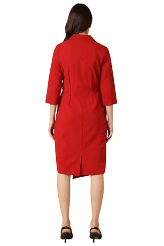 Allen Solly Women Red Solid Formal Dress