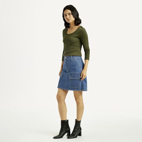 Levi's Women's Mid Rise Straight Denim Skirt