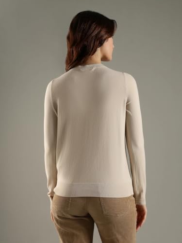 Tommy Hilfiger Women's Cotton Boat Neck Sweaters (F25HWSW015_Beige_XS)