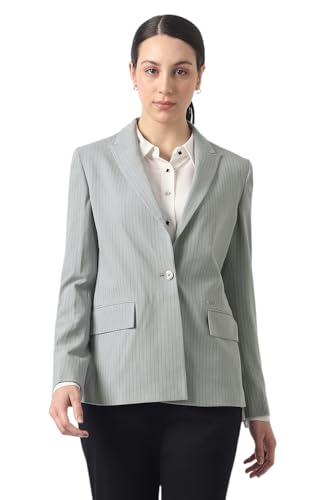 Women Grey Stripe Blazer