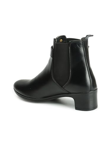 ELLE Women's Fashionable Buckle Boots Colour-Black, Size-UK 3