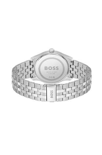 BOSS Principle Qtz Basic Calendar Grey Round Dial Men's Watch|Stainless Steel Material|Silver Color Band - 1514116
