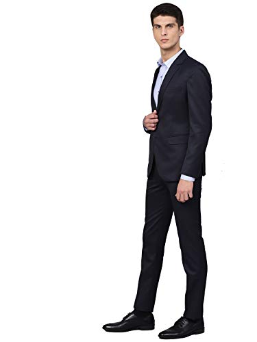 MANQ Men's Slim Fit Suit (Navy Blue, 38)