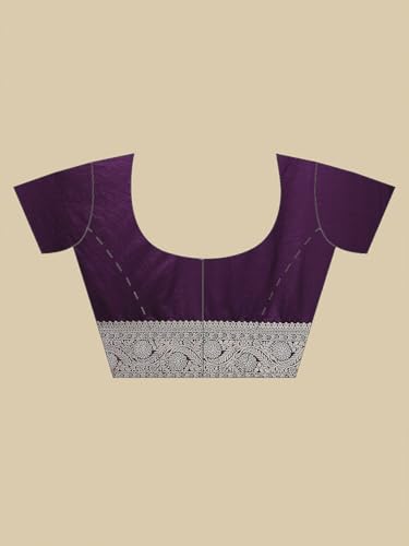 Meena Bazaar Women's Art Silk Saree with Unstitched Blouse Piece | Traditional Ethnic Wear Saree | Festive, Wedding & Party (Purple)