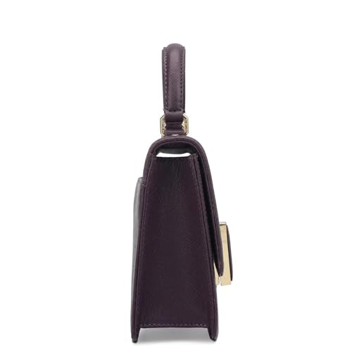 Da Milano Leather Satchel Bag for Women - Purple (LB-01516A-OL)