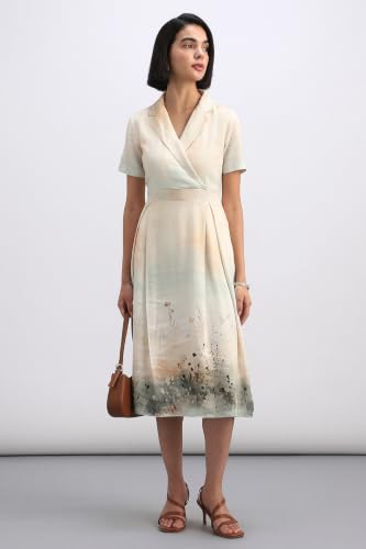 Women Beige Print Casual Dress
