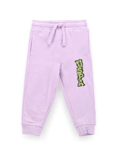 U.S. POLO ASSN. Kids Regular fit Girls Cotton Track Pants (UGTRK0142_Purple_12M)