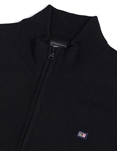 Arrow Men Black Contrast Stripe Acrylic Sweater