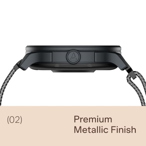 boAt Lunar Connect 2 with 1.28" (3.25 cm) HD Display, Metallic Design, HR, SpO2 & Sleep Tracking, Bluetooth Calling, Emergency SOS, Smart Watch for Men & Women (Metal Black)