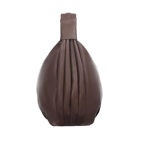 Keywest Women's Vegan Leather Oval Tote Handbag for Women | Hobo Bag for Work | Ladies Purse | Stylish Shoulder Bag | Gift For Women | Brown