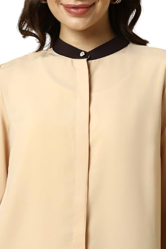 Allen Solly Women Beige Solid Long Sleeves Shirt