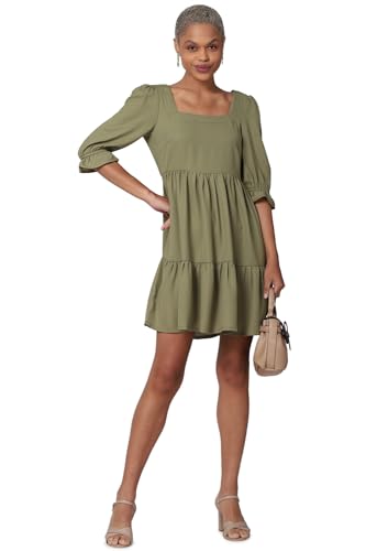 FOREVER 21 women's Polyester Classic Mini Dress (594591_Olive