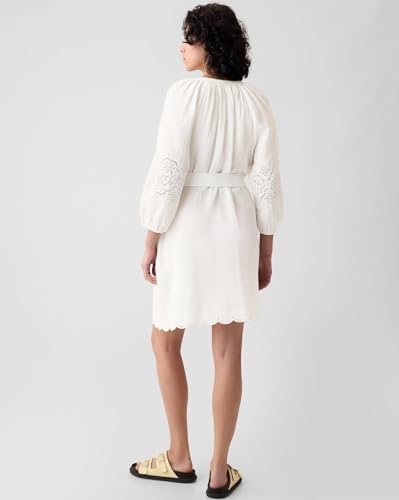 GAP Women's Cotton A-Line Above The Knee Casual Dress (442528436_offwhite_Off White