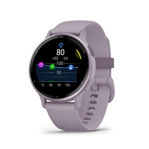 Garmin Vivoactive 5, Health and Fitness GPS Smartwatch, AMOLED Display, Up to 11 Days of Battery |Metallic Orchid Aluminum Bezel with Orchid Case and Silicone